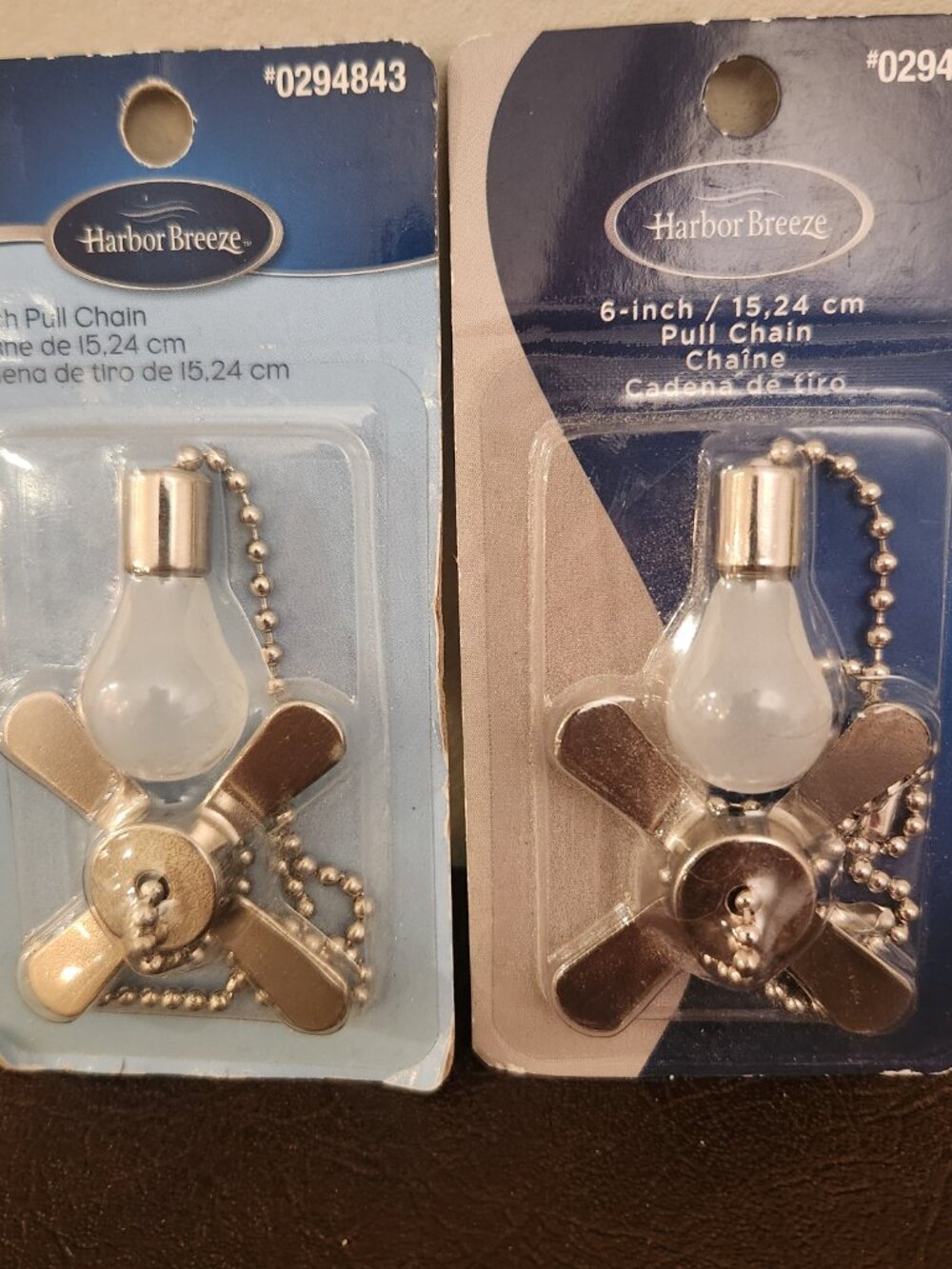 Set pf 2 -  Harbor Breeze 6-inch Brushed Nickel Metal Pull Chain